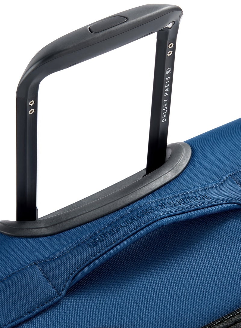 UNITED COLORS OF BENETTON Color Block 55 Cm 4 Double Wheeled Softside Expandable Cabin Luggage Trolley Case - Navy - Image 5